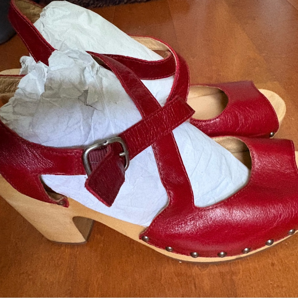 UGG Red Leather Women's Mules